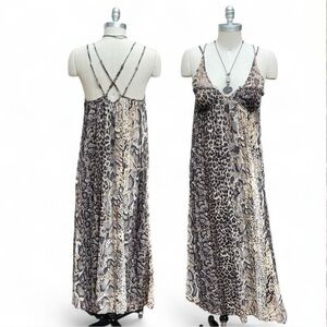 All Saints Nouvel Noche Animal Print Maxi Dress